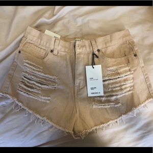 High Waisted Distressed Shorts